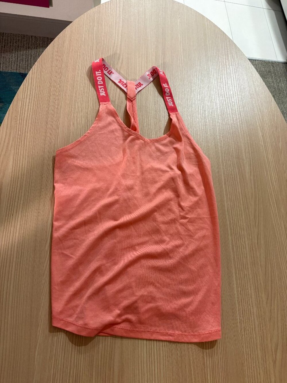 Nike Tank Top Small Pink Dri-Fit Sleeveless Just Do It Straps Swoosh Racerback
